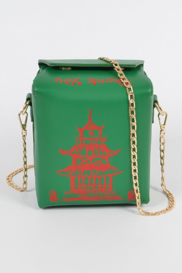 Chinese Takeout Box Clutch – Box-Shaped Polyurethane Purse