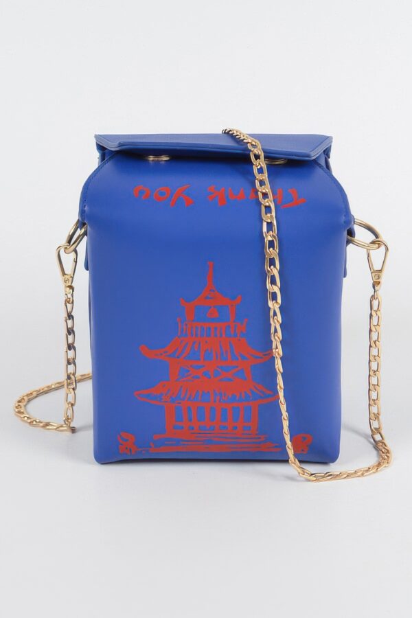 Chinese Takeout Box Clutch – Box-Shaped Polyurethane Purse