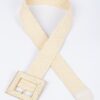 Square Buckle Stretch Belt – Elastic Khaki/Nude