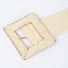 Square Buckle Stretch Belt – Elastic Khaki/Nude