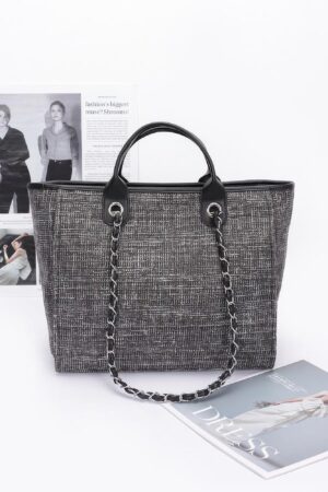 Simple Daily Shoulder Strap Tote – PU with Metal Accents