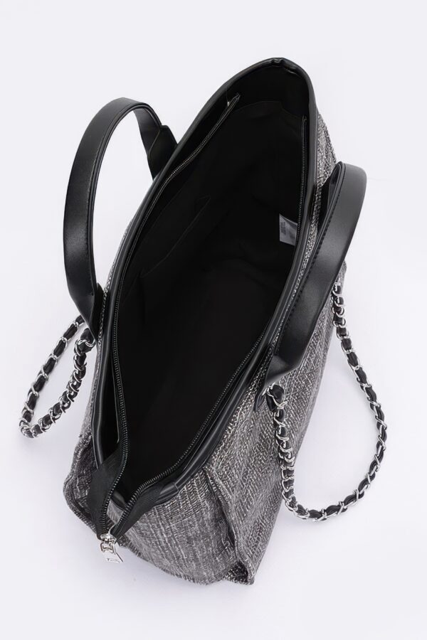 Simple Daily Shoulder Strap Tote – PU with Metal Accents
