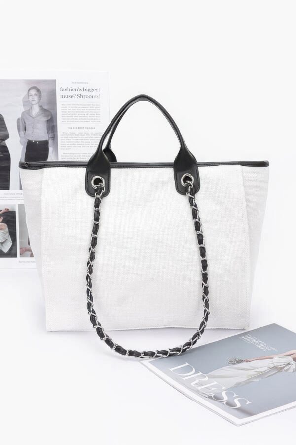 Simple Daily Shoulder Strap Tote – PU with Metal Accents