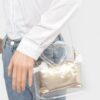 Transparent Clutch with Heart Handle and Pouch