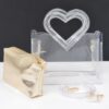 Transparent Clutch with Heart Handle and Pouch
