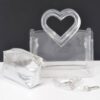 Transparent Clutch with Heart Handle and Pouch