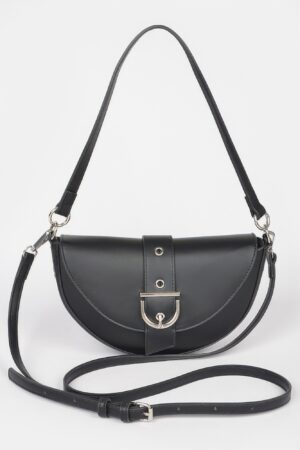 Faux Leather Buckle Shoulder Bag – Sleek Buckle Detail