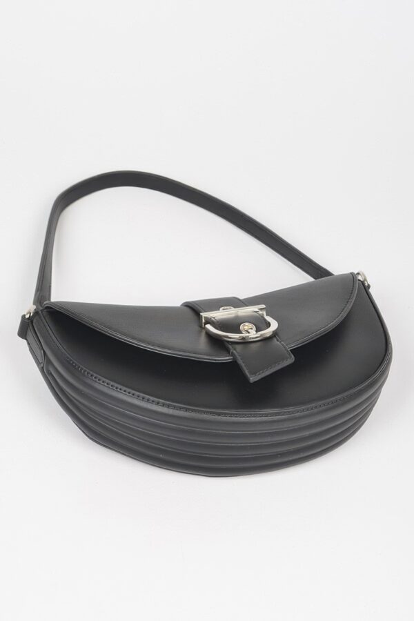 Faux Leather Buckle Shoulder Bag – Sleek Buckle Detail