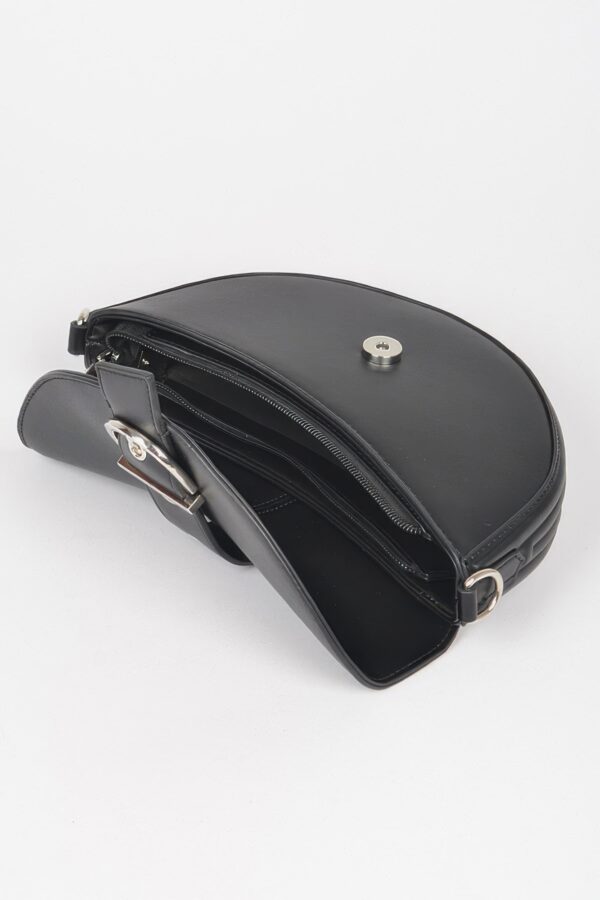 Faux Leather Buckle Shoulder Bag – Sleek Buckle Detail