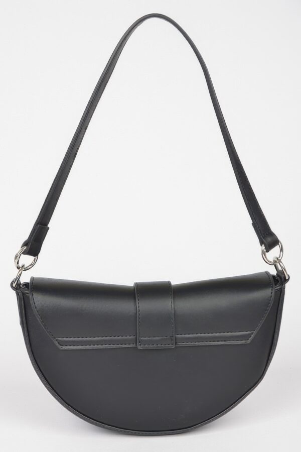 Faux Leather Buckle Shoulder Bag – Sleek Buckle Detail