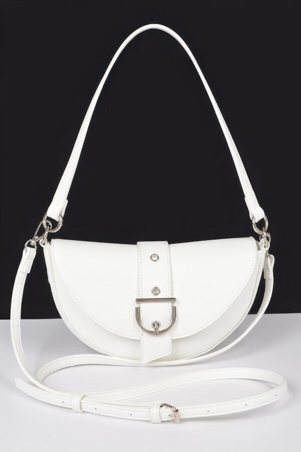 Faux Leather Buckle Shoulder Bag – Sleek Buckle Detail