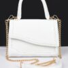 Enamel Faux Leather Top Handle Bag – Glossy Compact