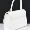 Enamel Faux Leather Top Handle Bag – Glossy Compact