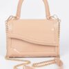 Enamel Faux Leather Top Handle Bag – Glossy Compact