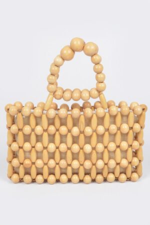 Bamboo Open Cross Bead Clutch – Natural Finish