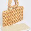 Bamboo Open Cross Bead Clutch – Natural Finish