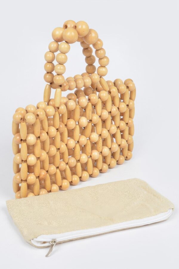 Bamboo Open Cross Bead Clutch – Natural Finish