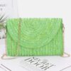 Straw Pom Pom Flap Bag – Bright Summer Crossbody
