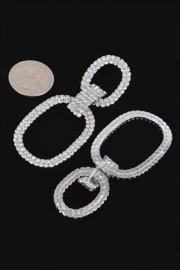 Rhinestone Dangle Earrings – Long Metal Drop