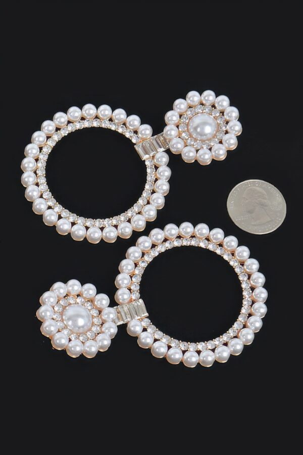 Faux Pearl & Stone Dangle Earrings – Gold