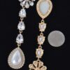 Pearl Rhinestone Drop Earrings – Gold Finish