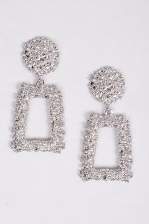Hammered Drop Earrings – Textured Metal, Gold & Silver