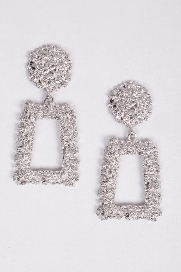 Hammered Drop Earrings – Textured Metal, Gold & Silver