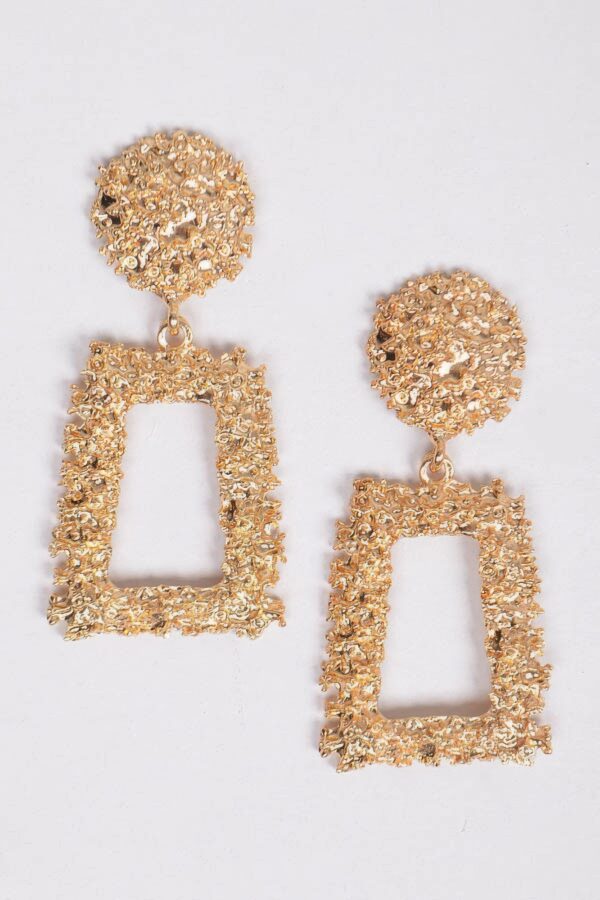 Hammered Drop Earrings – Textured Metal, Gold & Silver
