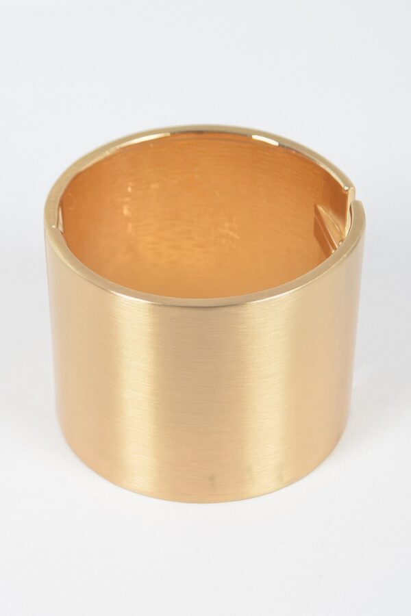 Gold Metal Spring Hinge Bangle – Polished Finish