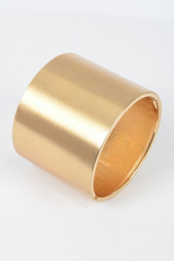 Gold Metal Spring Hinge Bangle – Polished Finish