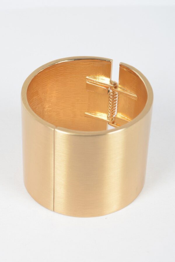 Gold Metal Spring Hinge Bangle – Polished Finish