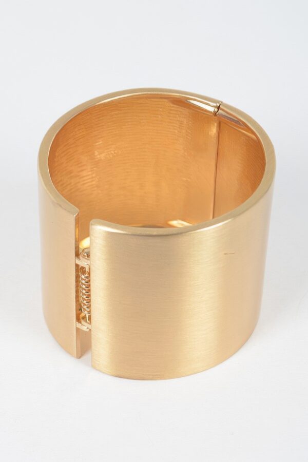 Gold Metal Spring Hinge Bangle – Polished Finish