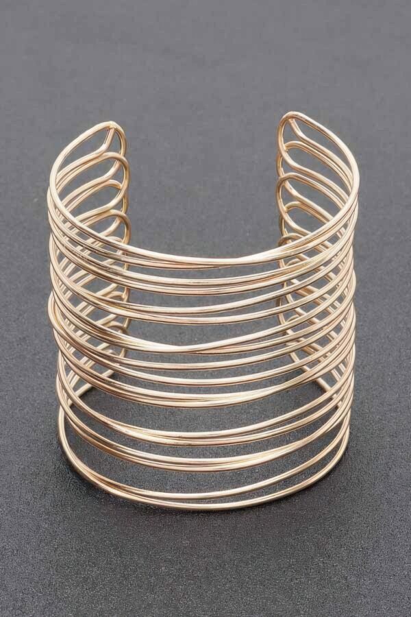 Metal Cuff – Sleek Open Cuff in Gold or Silver