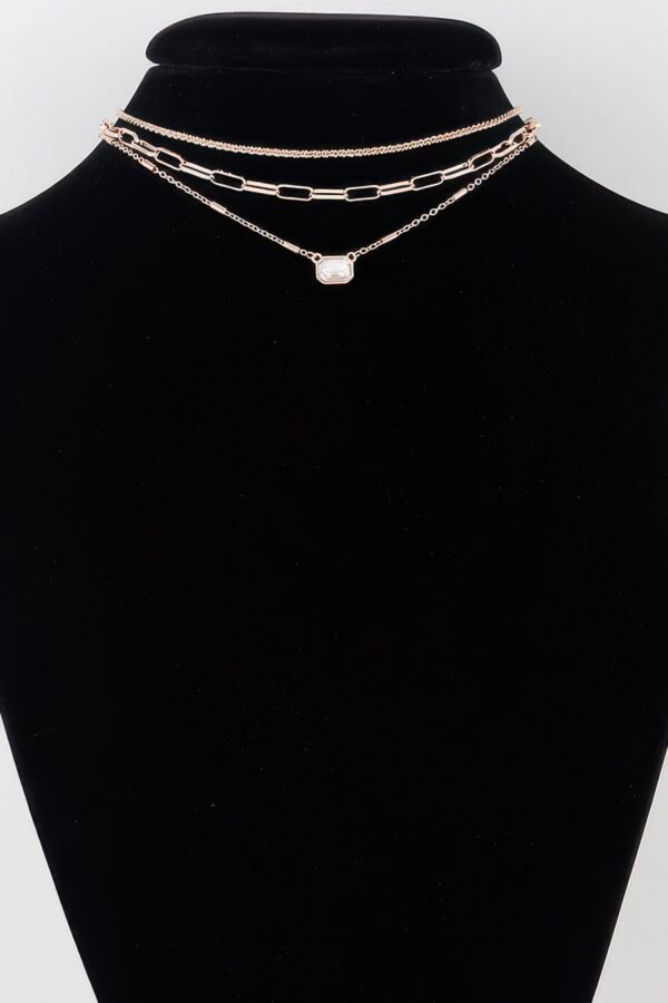 Triple Jeweled Choker Necklace – Polished Metal