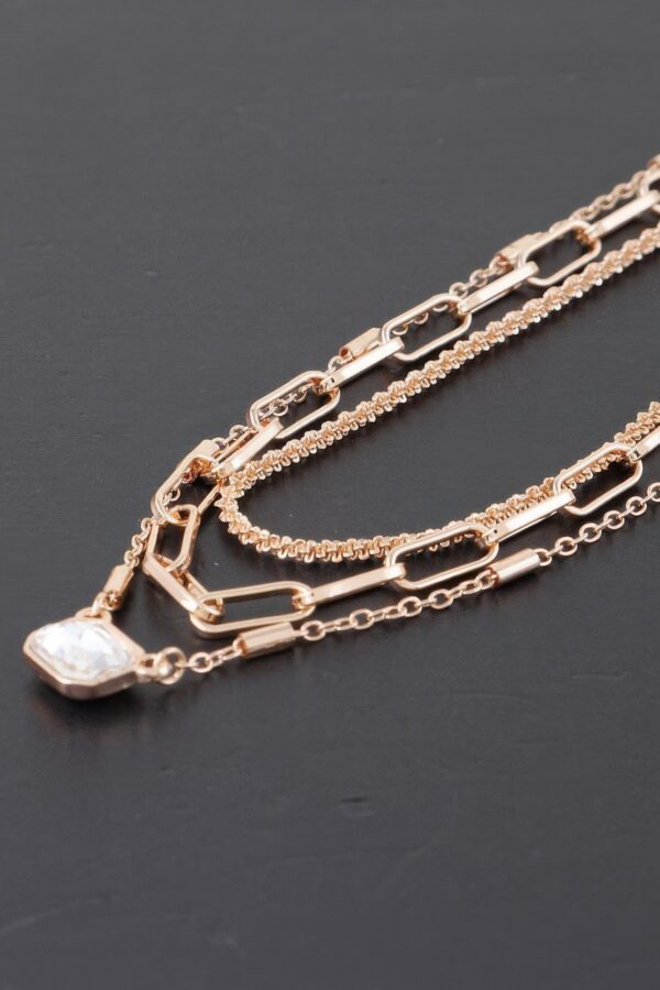Triple Jeweled Choker Necklace – Polished Metal