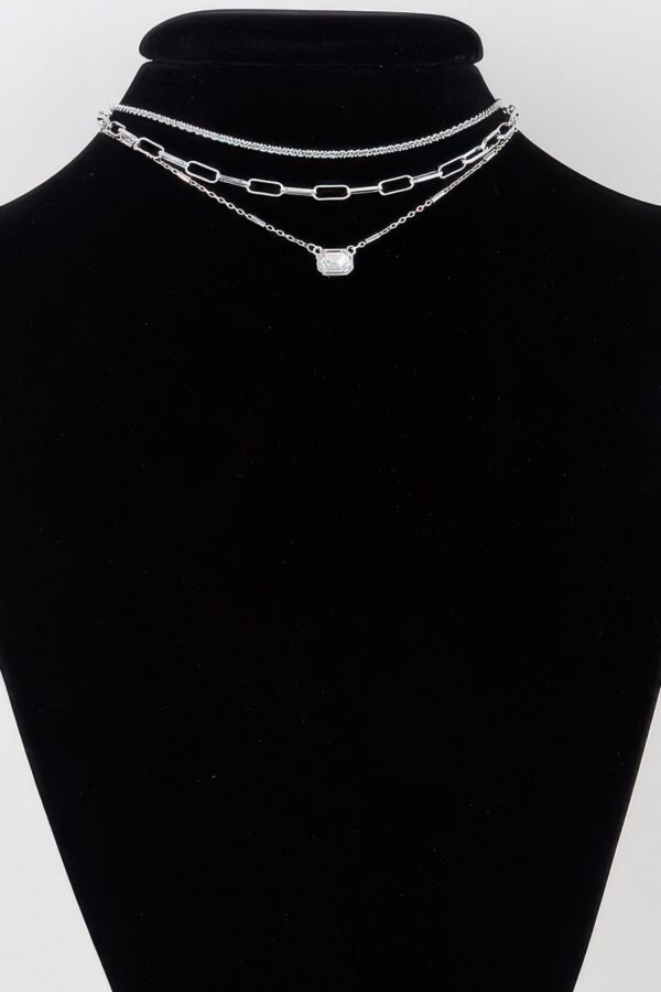 Triple Jeweled Choker Necklace – Polished Metal