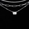 Triple Jeweled Choker Necklace – Polished Metal