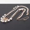 Triple Ring Beaded Necklace – Metal & Cream Beads