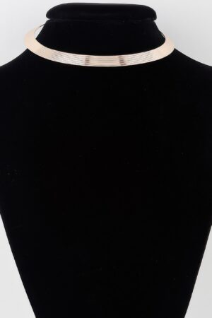 Polished Metal Choker Necklace – Minimalist Gold or Silver