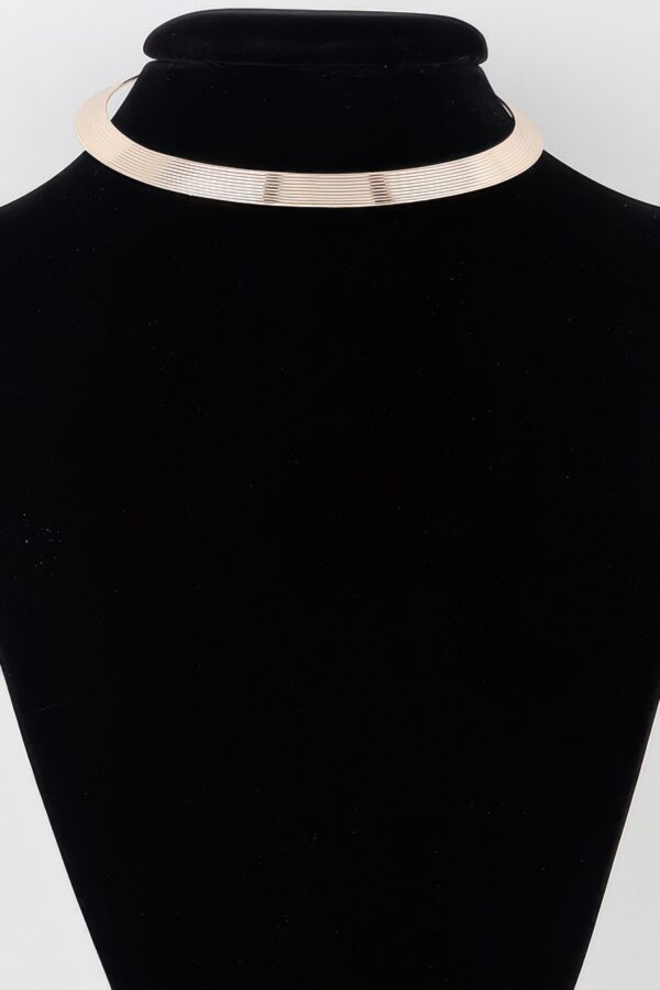 Polished Metal Choker Necklace – Minimalist Gold or Silver