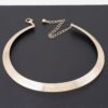 Polished Metal Choker Necklace – Minimalist Gold or Silver