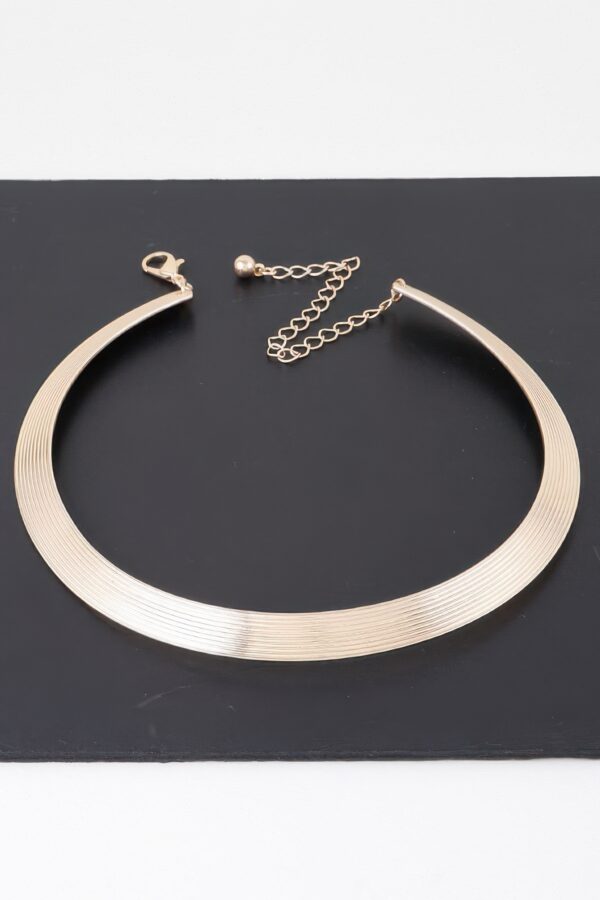 Polished Metal Choker Necklace – Minimalist Gold or Silver
