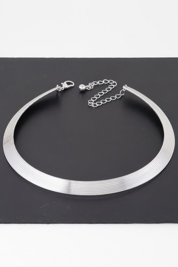 Polished Metal Choker Necklace – Minimalist Gold or Silver
