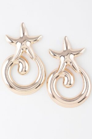 Twisted Abstract Plate Earrings – Shiny Gold & Silver