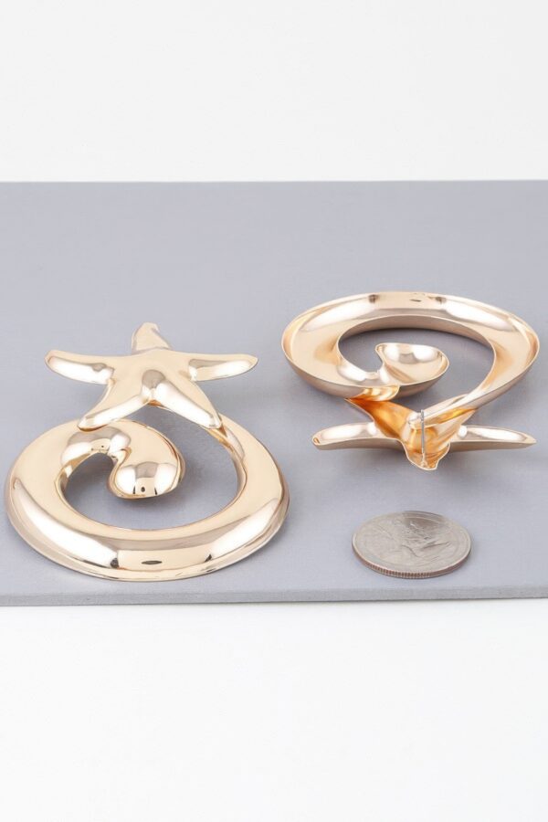 Twisted Abstract Plate Earrings – Shiny Gold & Silver