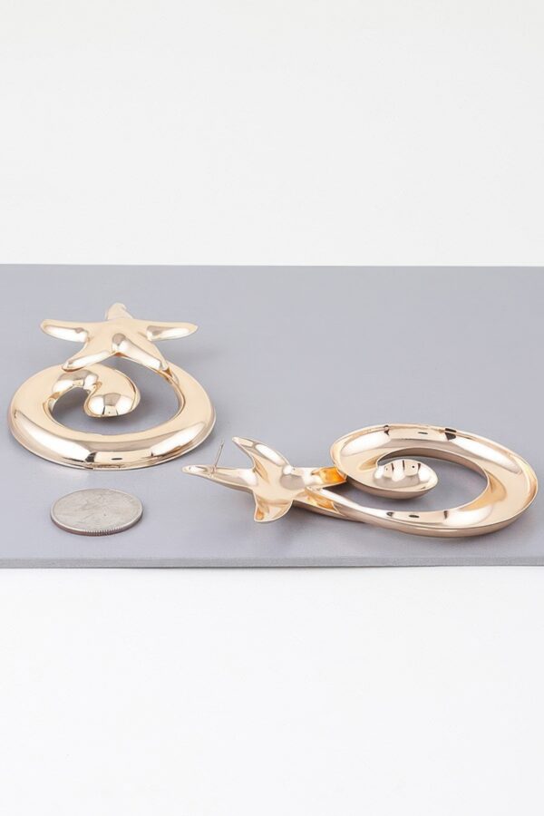 Twisted Abstract Plate Earrings – Shiny Gold & Silver