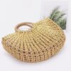 Metallic Faux Straw Tote with Pouch – Gold, Silver