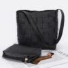 Braided Faux Leather Shoulder Bag with Detachable Pouch