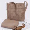 Braided Faux Leather Shoulder Bag with Detachable Pouch