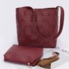 Braided Faux Leather Shoulder Bag with Detachable Pouch